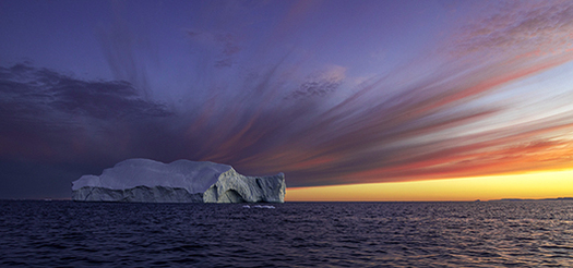 iceberg at sunset