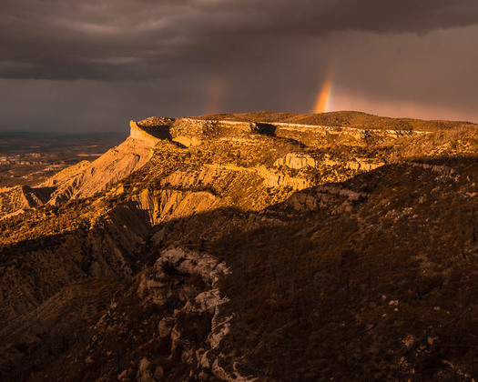 Rainbow over a mesa