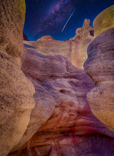 Canyon Wall with Night Sky