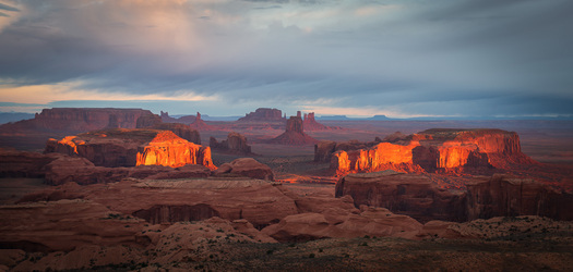 Sandstone monuments at dawn 