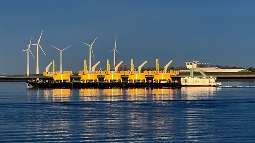 Scene with a Barge and Windmills