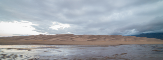 water sanddunes and clouds