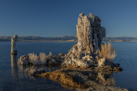 tufa formations in a lake