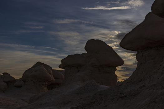 Silhouette of rock formations