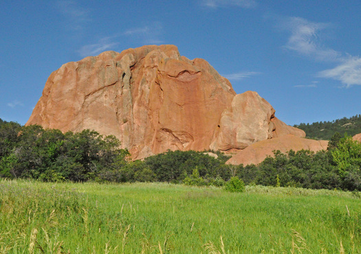 Rock outcropping shaped like a sleeping dog