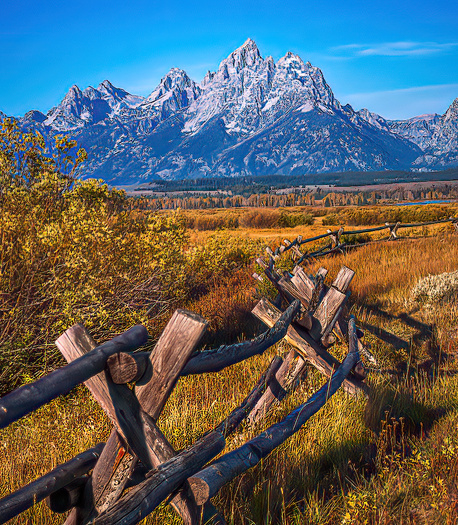 Fence with the Grand Tetons in the background