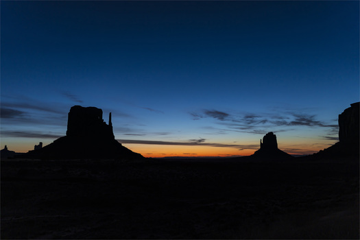 Mitten rocks at sunrise or sunset.